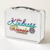 Freundlichkeit gegenüber Tieren Rainbow Typografie Metall Brotdose (Rückseite)