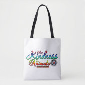 Freundlichkeit gegenüber Tieren Rainbow Typografie Tasche (Vorderseite)
