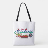 Freundlichkeit gegenüber Tieren Rainbow Typografie Tasche (Rückseite)