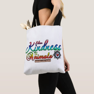 Freundlichkeit gegenüber Tieren Rainbow Typografie Tasche
