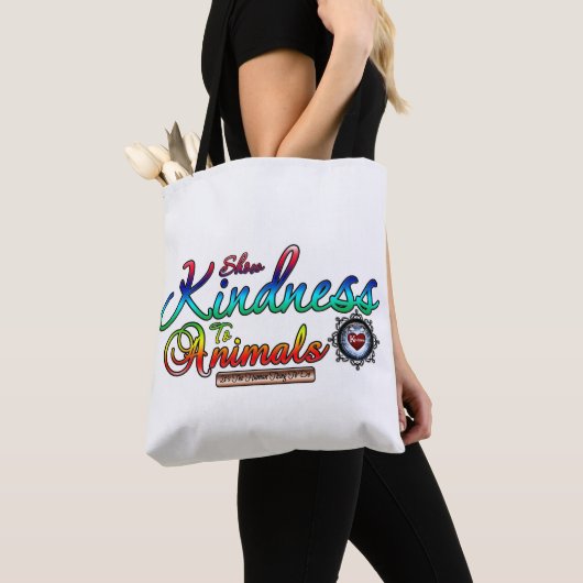 Freundlichkeit gegenüber Tieren Rainbow Typografie Tasche (Von Nahem)