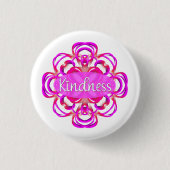 Freundlichkeit in Rosa Mandala Button (Vorderseite)