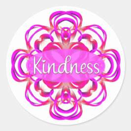 Freundlichkeit in Rosa Runder Aufkleber