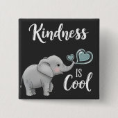 Freundlichkeit ist cool Elefant Button (Vorderseite)