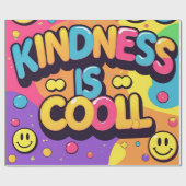 Freundlichkeit ist Cool | Retro Typografie Geschenkpapier (Flach)