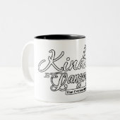 Freundlichkeit ist die Sprache Zweifarbige Tasse (Vorderseite Links)