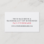 Freundlichkeit ist eine ansteckende Herausforderun Visitenkarte (Rückseite)