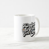 "Freundlichkeit ist frei, gib es weg" Kaffeetasse (VorderseiteRechts)