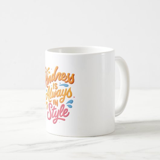 Freundlichkeit ist immer im Stil - inspirierendes Kaffeetasse (VorderseiteRechts)