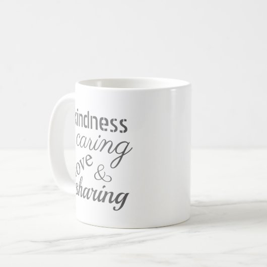 Freundlichkeit Liebe Grau Aufblühen Positiv Kaffeetasse (Vorderseite Links)