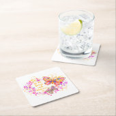 Freundlichkeit Rechteckiger Pappuntersetzer (Vor Ort)