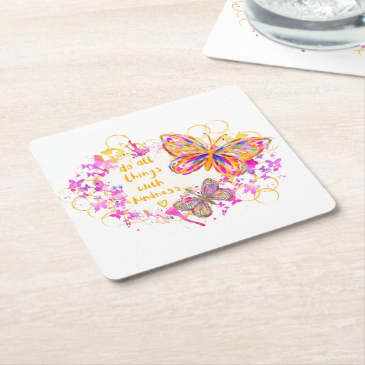 Freundlichkeit Rechteckiger Pappuntersetzer (angewinkelt)