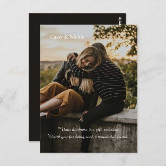 Freundlichkeit und Dankbarkeit Postkarte (Vorne/Hinten)