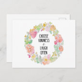 Freundlichkeit und Lachen Inspiration und Blumenpo Postkarte (Vorne/Hinten)