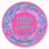 Freundlichkeit verändert alles Rosa Bläschen Aufkleber (Vorderseite)