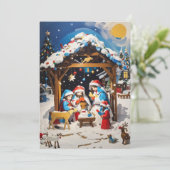 Freundlichkeit: Weihnachts-Grußkarte Feiertagskarte (Stehend Vorderseite)