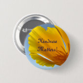 Freundlichkeit zählt! Knöpfe Orange Poppy Blume Button (Vorne & Hinten)