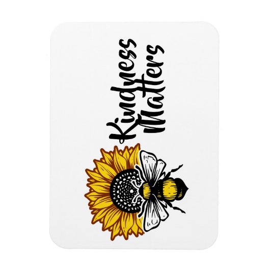 Freundness Matters Sonnenblume Biene Magnet (Vertikal)