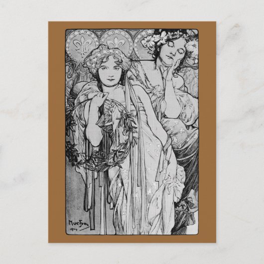 Freundschaft ~ Alphones Mucha ~ 1904 Postkarte (Vorderseite)