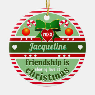 Freundschaft bedeutet, Liebe zu Weihnachten zu tei Keramik Ornament