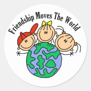 Freundschaft bewegt die T - Shirt und Geschenke de Runder Aufkleber