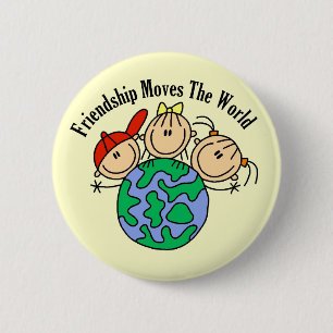 Freundschaft bewegt die Welt T-Shirts und Geschenk Button
