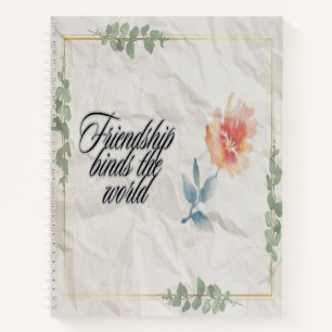 Freundschaft bindet die Welt Notizblock