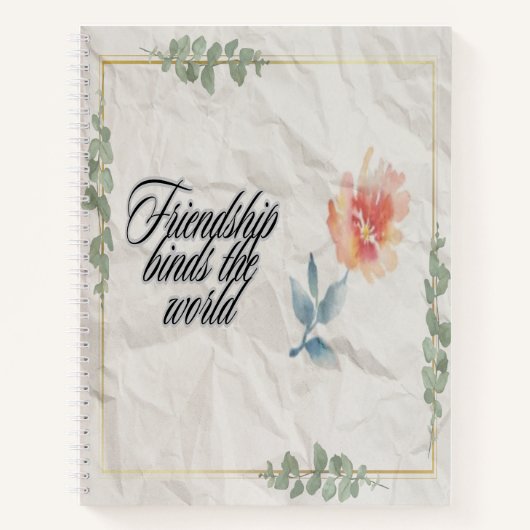 Freundschaft bindet die Welt Notizblock (Vorderseite)
