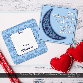 Freundschaft Blue Moon Kid's School Valentinstag Mitteilungskarte