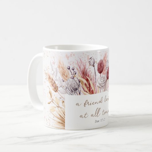 Freundschaft Boho Bible Verse Inspiration Blumen Kaffeetasse (Vorderseite Links)