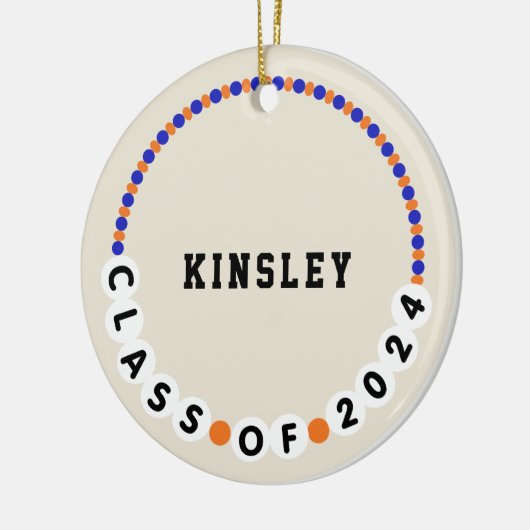 Freundschaft Bracelet 2024 Abschluss Blue + Orange Keramik Ornament (Links)