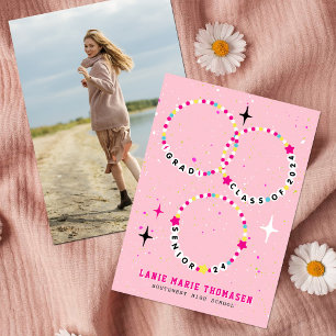 Freundschaft Bracelet Class of 2024 Abschluss Pink Einladung