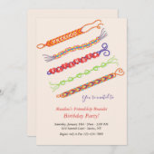 Freundschaft Bracelet Geburtstagsparty Einladungen (Vorne/Hinten)