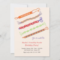 Freundschaft Bracelet Geburtstagsparty Einladungen