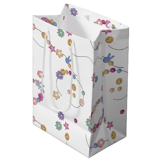 Freundschaft Bracelet Girl Jewelier Muster Mittlere Geschenktüte (Vorderseite Schrägansicht)