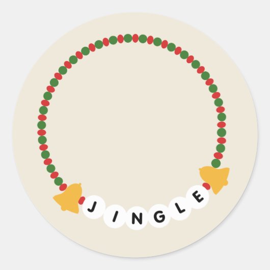 Freundschaft Bracelet Jingle Bells Weihnachten Runder Aufkleber (Vorderseite)