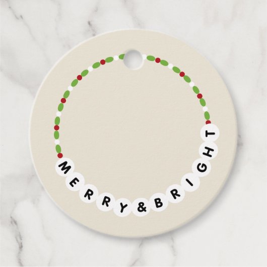Freundschaft Bracelet Merry und helle Weihnachten Geschenkanhänger (Vorderseite)