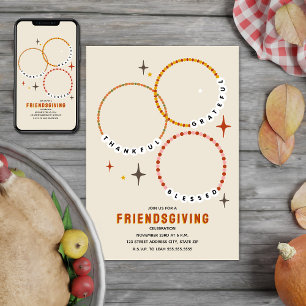 Freundschaft Bracelets Friendsgiving Erntedank Einladung