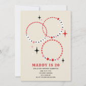 Freundschaft Bracelets Pink & Red Geburtstag Einladung (Vorderseite)