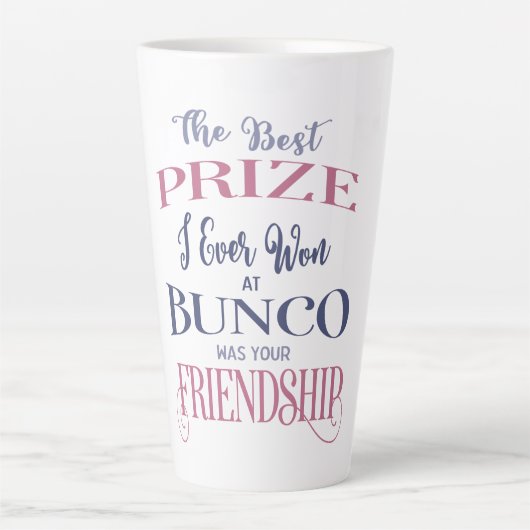 Freundschaft Bunco Bester Preis Typografie Milchtasse (Vorderseite)