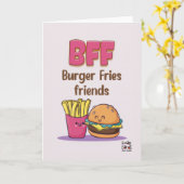 Freundschaft - Burger Fritten Freunde Karte (Gelbe Blume)