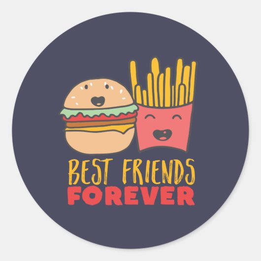 Freundschaft Burger und Freunde Die besten Freunde Runder Aufkleber (Vorderseite)