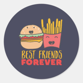Freundschaft Burger und Freunde Die besten Freunde Runder Aufkleber