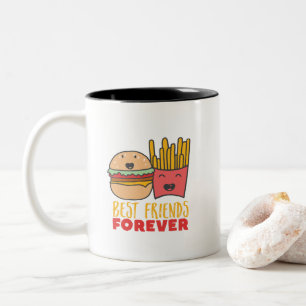 Freundschaft Burger und Freunde Die besten Freunde Zweifarbige Tasse
