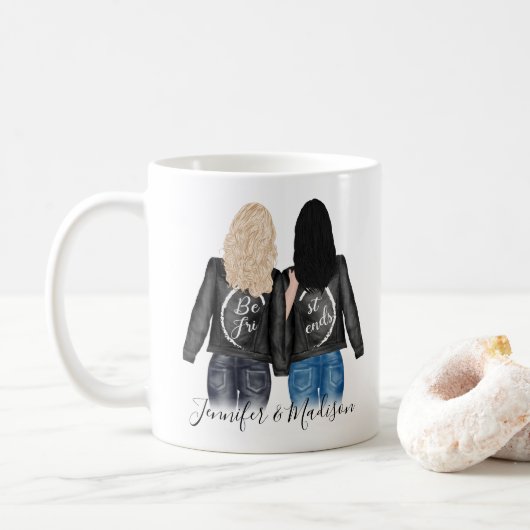 Freundschaft der besten Freunde der Custom Hair BE Kaffeetasse (Mit Donut)