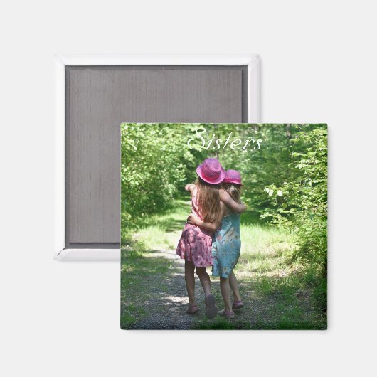 Freundschaft der Schwestern im rustikalen Frühling Magnet (Vorderseite/Rückseite)