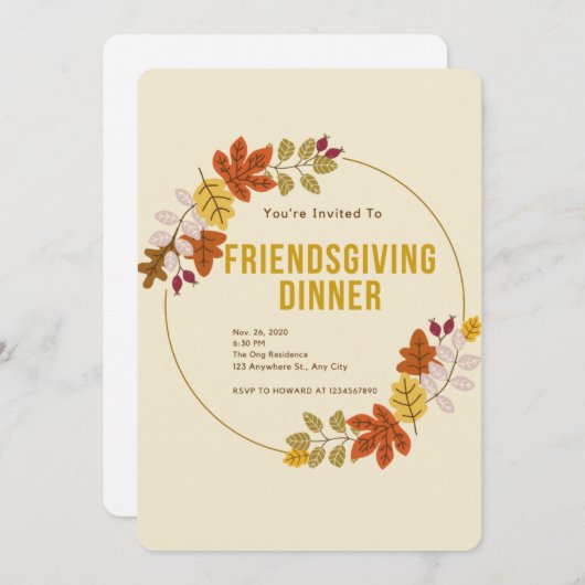 Freundschaft Einladung (Vorne/Hinten)