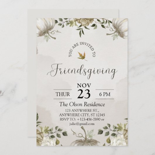 Freundschaft Einladung (Vorne/Hinten)