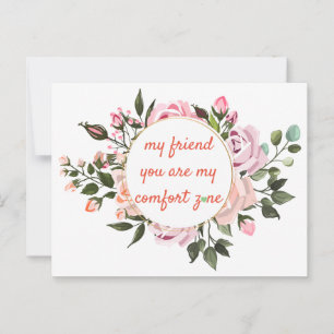 Freundschaft elegante Typografie dekoriert floral Postkarte