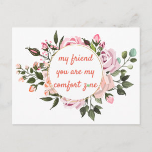 Freundschaft elegante Typografie verziert floral  Postkarte